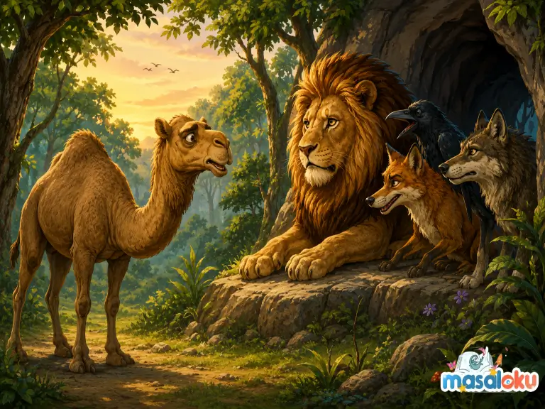 aslan ve kurnaz dostlari masalı